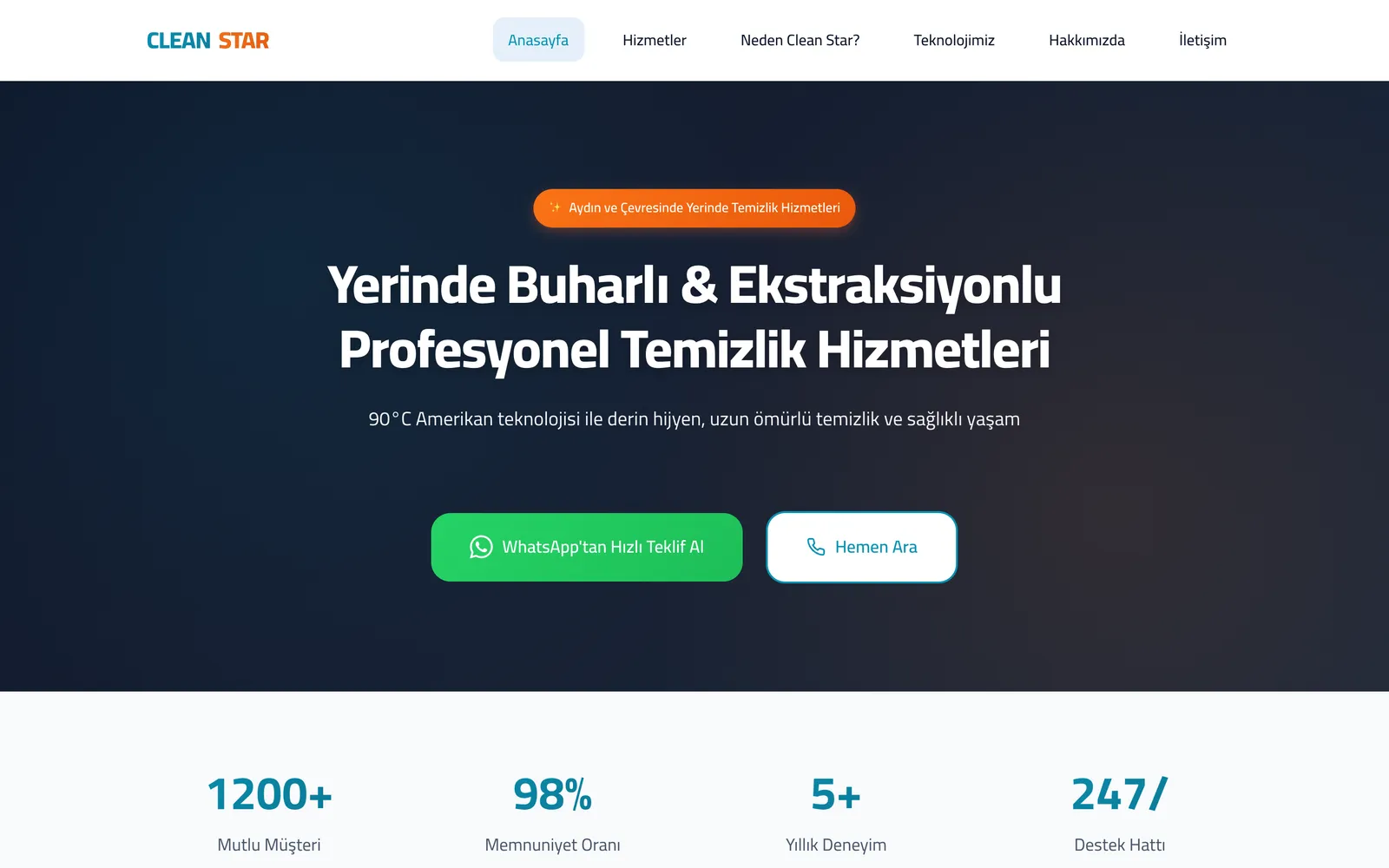 Clean Star — profesyonel temizlik hizmetleri sitesi — 1